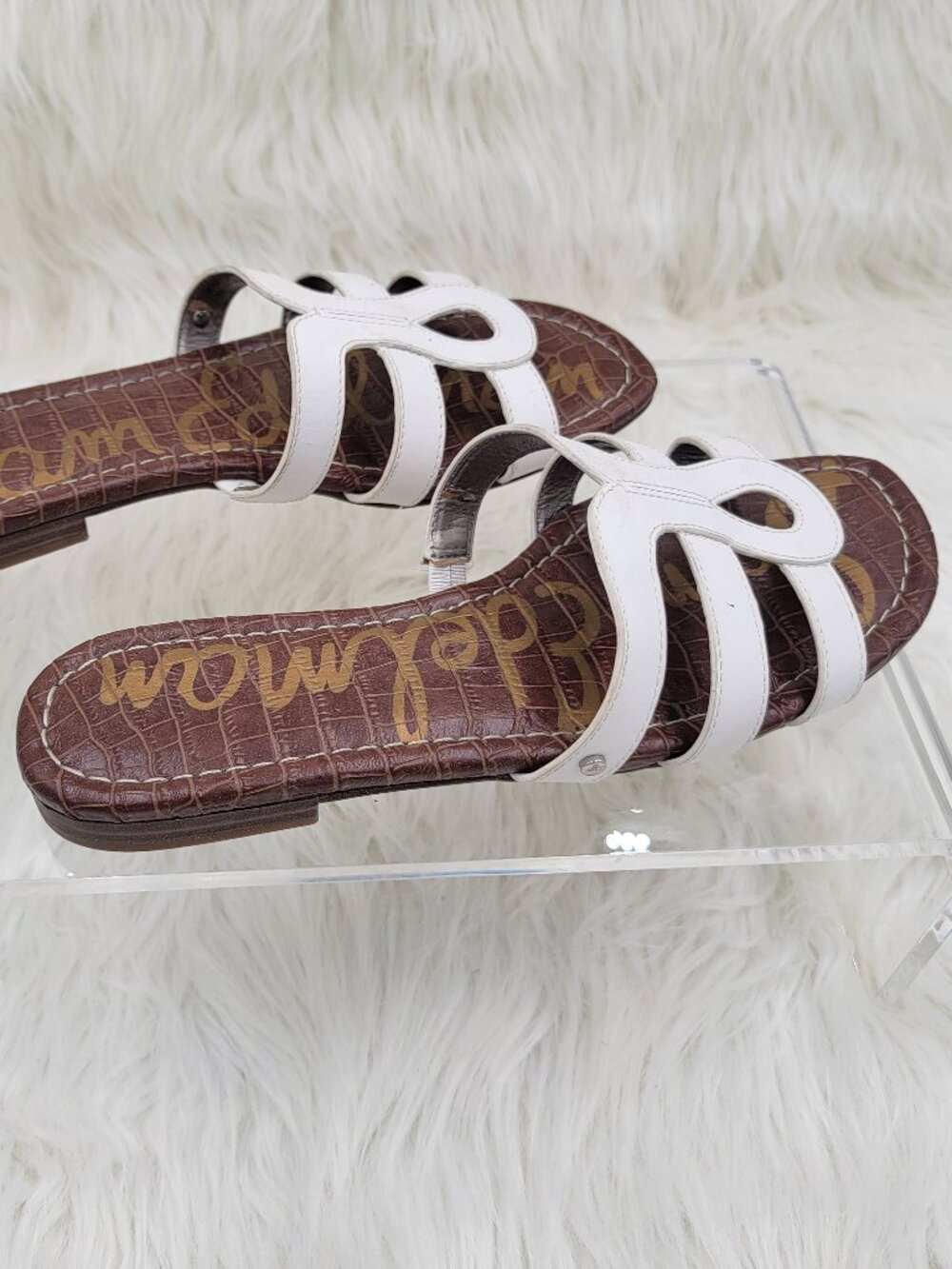 Sam Edelman Bondi White Leather Sandals 8M